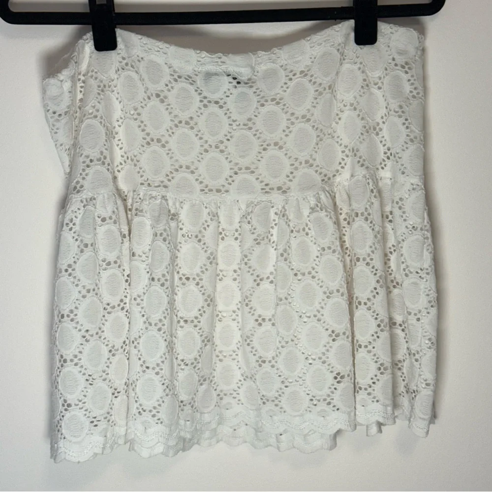 J. Valdi White Lace Drawstring Beach Skirt Size L - Picture 2 of 6